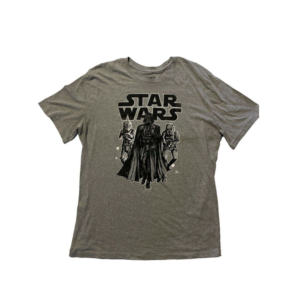 Star Wars Darth Vader Storm Troopers T-Shirt Tee Gray Size 2XL Cotton